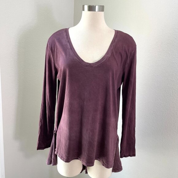 Free People Womens XS Oversized Purple Tunic Top Long Sleeve Shirt - Picture 1 of 12